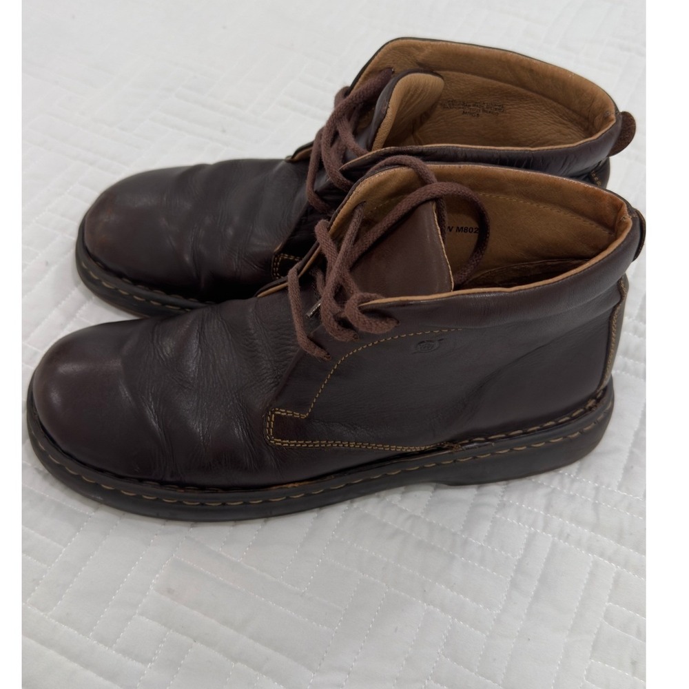 Born Mens Brown Leather Chukka Boots Lace Up Handcrafted M8021 Size 11/45